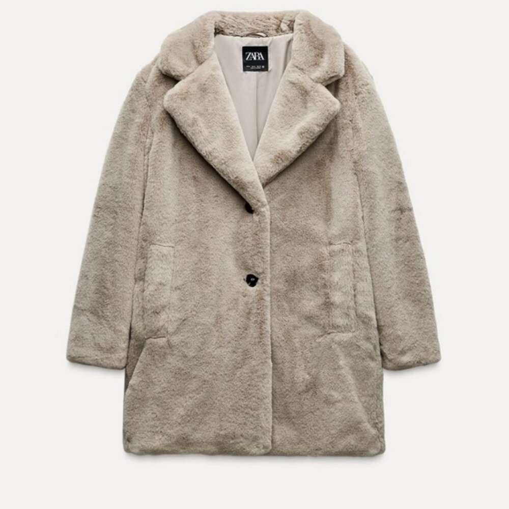 ZARA FAUX FUR COAT